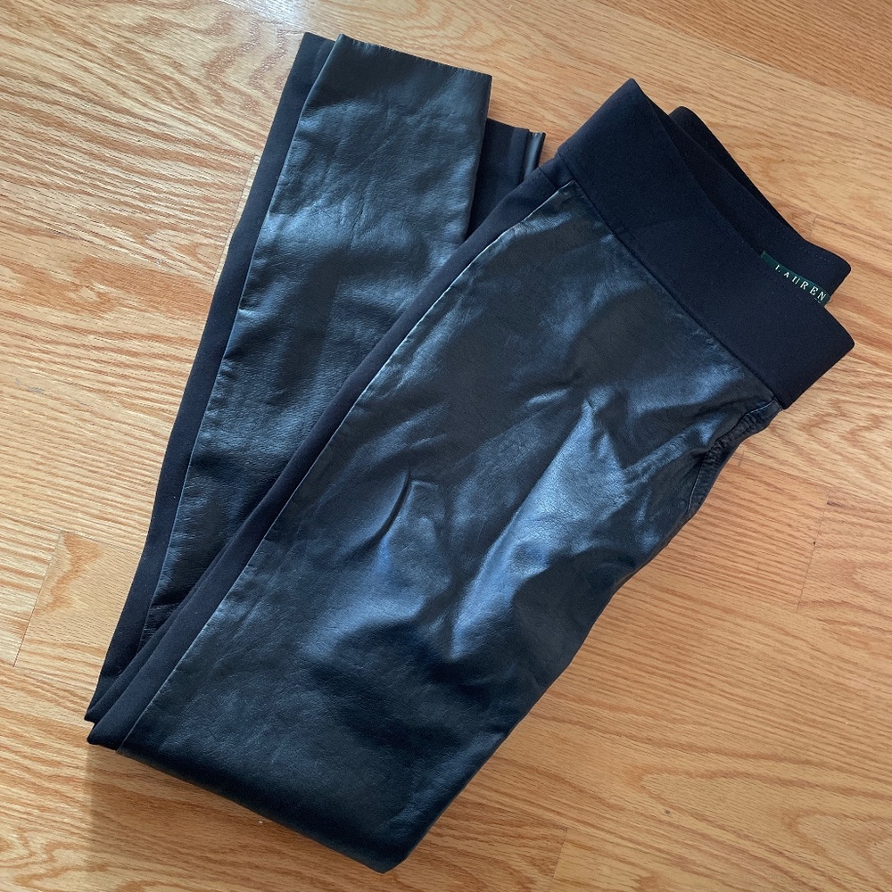 Ralph Lauren faux leather front leggings